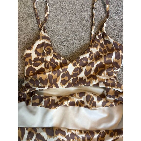 NWT Aerie American Eagle leopard wrap swimsuit, XS $56 A20 - Picture 3 of 7